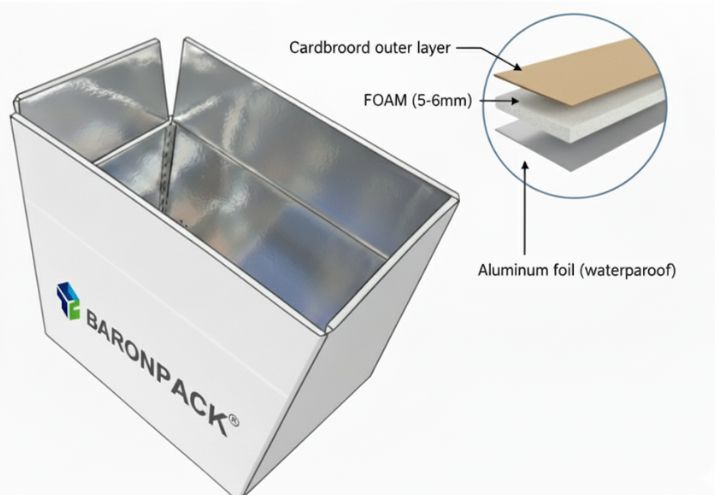 Deconstructed view of the EPS foam thermal box